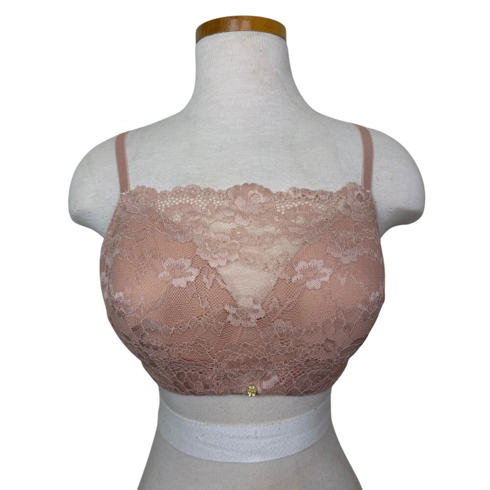 Pearl by Venus Blush Pink Lace Underwire Bra Bralette Sheer Floral Mesh 36D